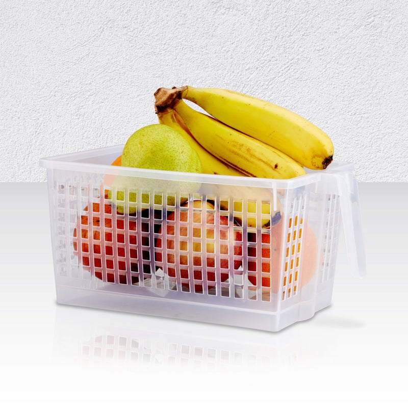 RATAN PLASTICWARE Glory Handy Baskets -Small (Pack of 3) Fridge Storage, Fruit & Vegetable storage Container, Refrigerator storage, Multipurpose Storage-Transparent (Clear) - Image 2