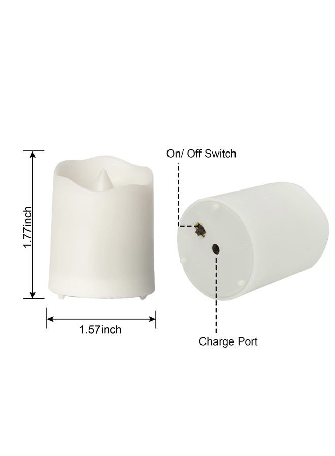 FPOO Rechargeable LED Tea Lights, 12pcs Warm White, Modern Style, Remote Control, Timer, Safe for Home Decor, Weddings, Parties - Image 5
