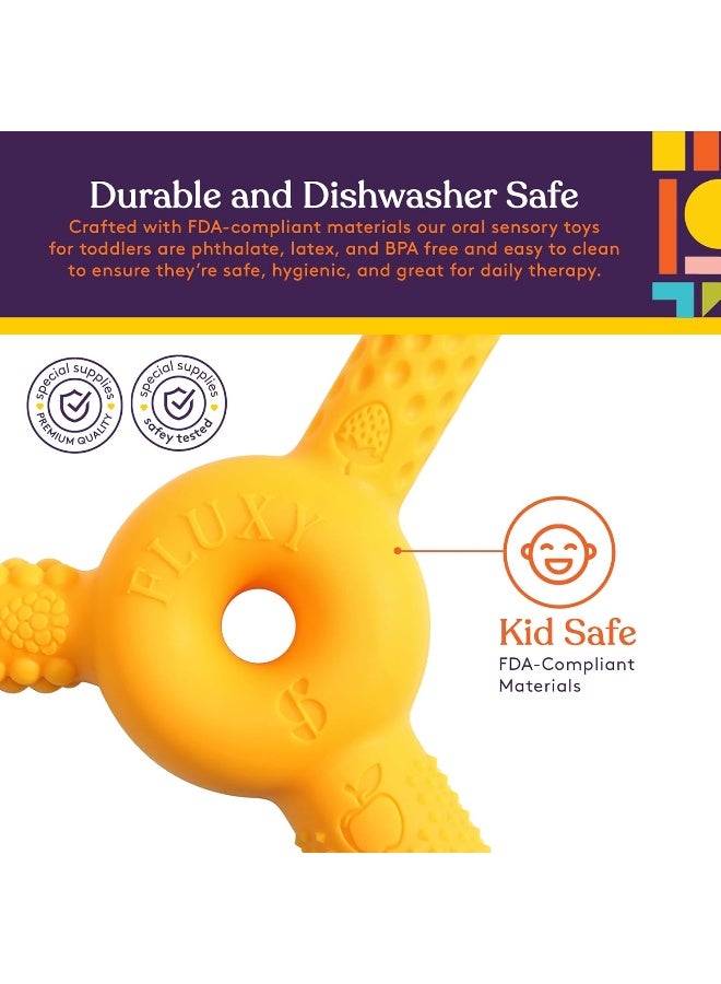 Special Supplies FLUXY Oral Motor Tool Therapy Sensory Motor Aid with 3 Unique Textures Orange - Image 4