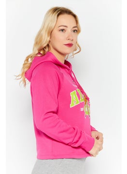 adidas Originals Women Sportswear Fit Brand Logo Outdoor Hoodies, Fushcia  - Image 2