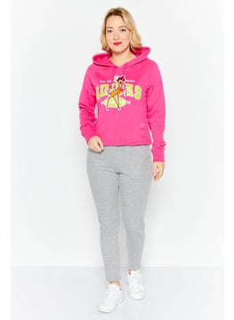 adidas Originals Women Sportswear Fit Brand Logo Outdoor Hoodies, Fushcia  - Image 3