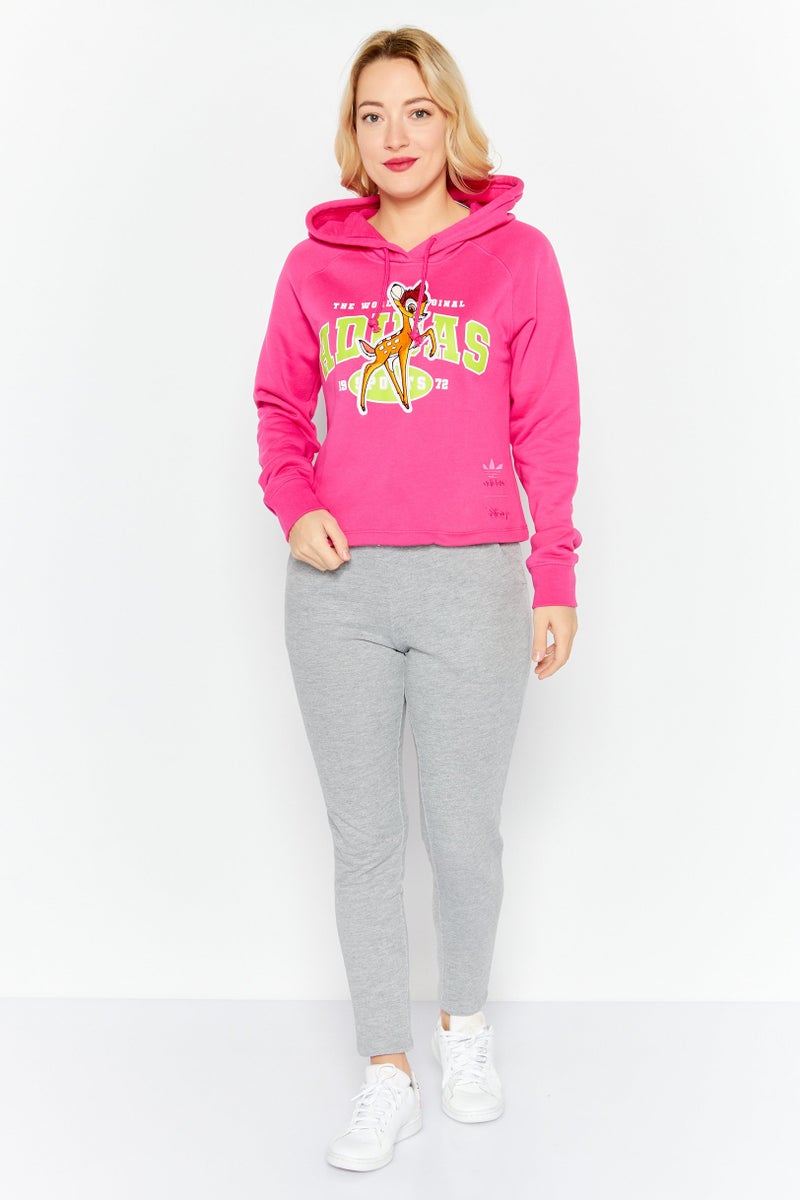 adidas Originals Women Sportswear Fit Brand Logo Outdoor Hoodies, Fushcia  - Image 3