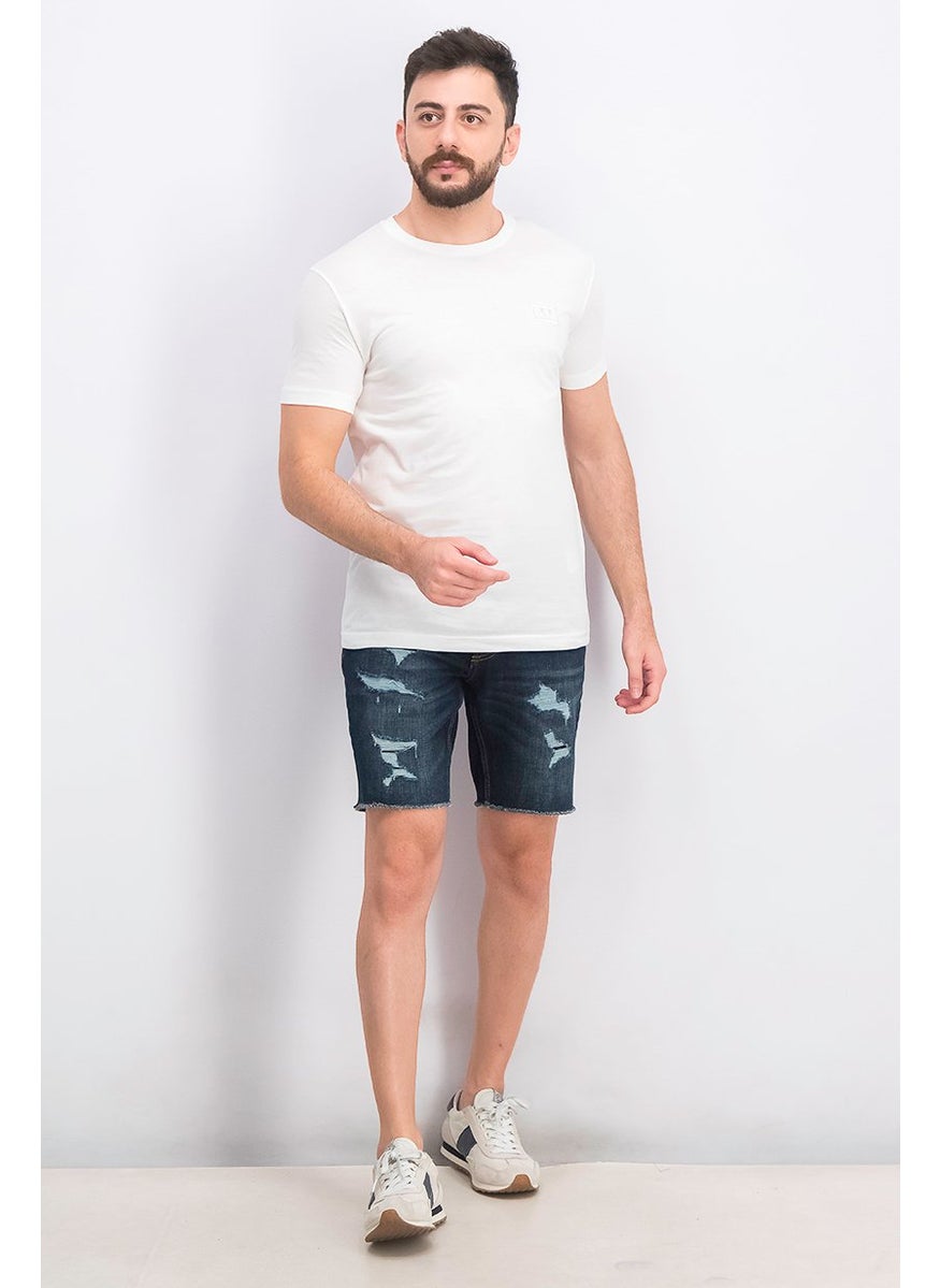 DIESEL Men Crew Neck Short Sleeve Brand Logo Tee, White  - Image 4