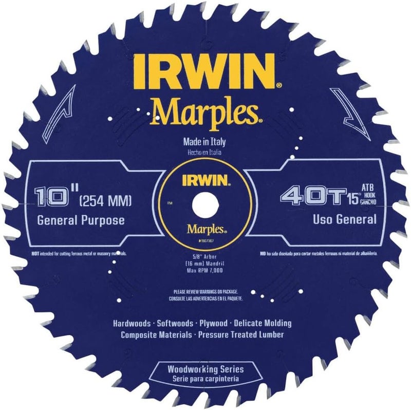 IRWIN Tools 1807367 Marples Laser Cut 10-Inch 40-Tooth Alternate Tooth Bevel Circular Saw Blade - Image 3