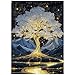 PPuzzling Golden Tree of Life Puzzles for Adults 1000 Pieces Fantasy Glowing Tree Landscape Jigsaw Puzzle with Starry Night Sky Mountains Nature Art Puzzle Hard Challenging Puzzles for Adults - Image 2