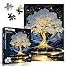 PPuzzling Golden Tree of Life Puzzles for Adults 1000 Pieces Fantasy Glowing Tree Landscape Jigsaw Puzzle with Starry Night Sky Mountains Nature Art Puzzle Hard Challenging Puzzles for Adults - Image 4