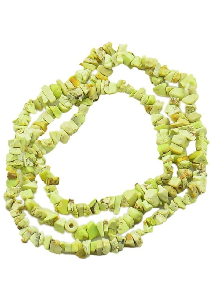 Natural Drilled Stones for Jewelry Making, light green colored beads/chips, Branch Length 80cm - Image 1
