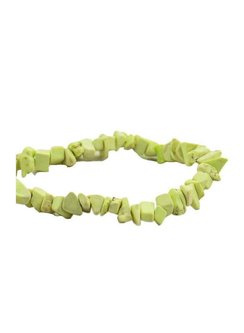 Natural Drilled Stones for Jewelry Making, light green colored beads/chips, Branch Length 80cm - Image 2