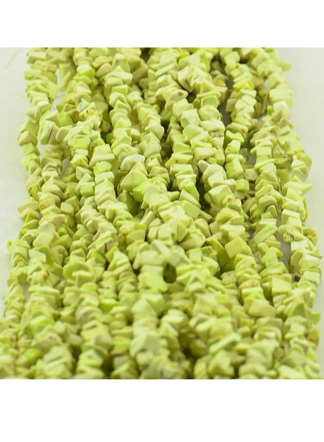 Natural Drilled Stones for Jewelry Making, light green colored beads/chips, Branch Length 80cm - Image 3