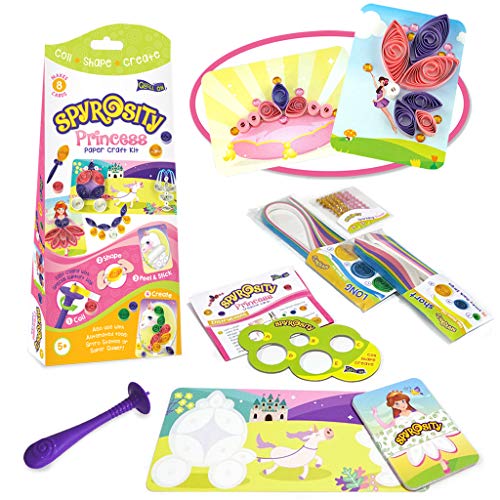 Quill On Spyrosity Beautiful Princess Theme Pack for Fun Quilling Activity - Quick & Easy Arts and Crafts Kit Creative Toy for Girls Age 5 & Above (Multicolor), Princess - Image 1