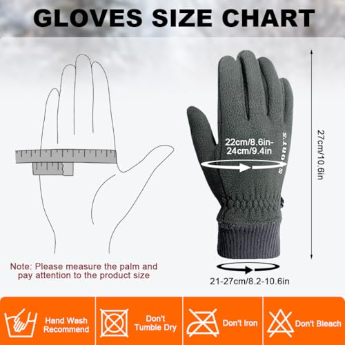 GUSTAVE® Winter Gloves for Men & Women Polar Fleece Insulated Warm Gloves with Touchscreen Fingertips & Anti-Slip Grip for Cycling, Driving, and Outdoor Cold Weather Activities - Image 2