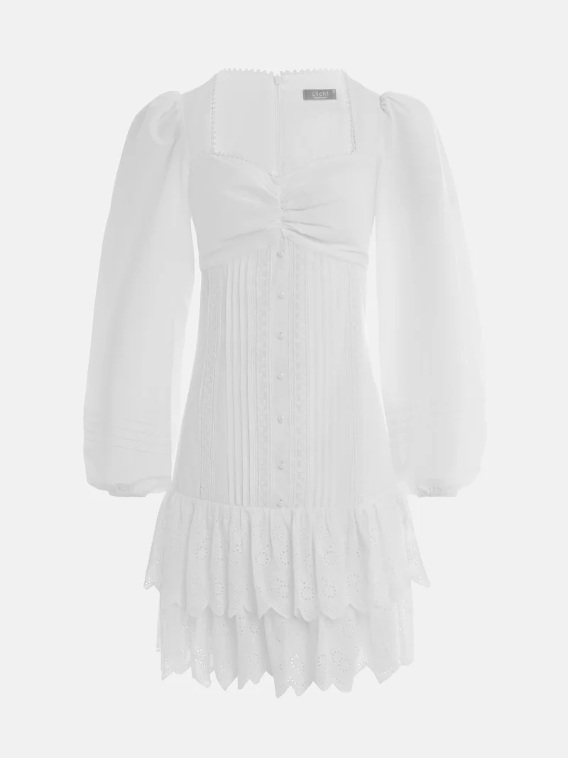 Lichi Lace mini dress with flounce
