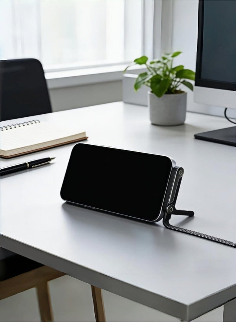 كيورو كيبل شاحن سريع مجدول بقوة 240 واط من QERO، مزود بحامل هاتف مدمج، كبل USB-C قابل للطي متين جديد، كبل USB-C بزاوية قائمة 90 درجة، كبل شاحن متعدد الوظائف، من منفذ Type-C / Type-U إلى منفذ Type-C (قطعة واحدة) - Image 3