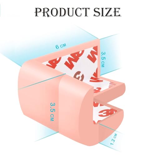 SYGA Pack of 12 Thick Baby Child Infant Kids Safety Table,Desk, Furniture Corner Edge Cushions Guard Protectos (Light Pink) - Image 3