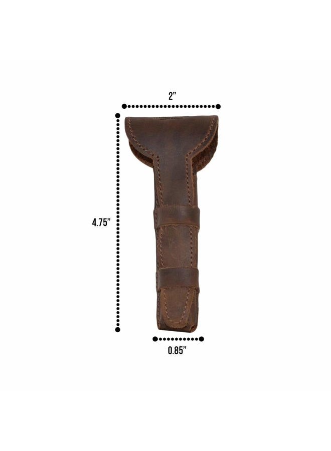 Hide & Drink , Leather Double Edge Safety Razor Protective Case, Shaving Travel Pouch, Handmade (Bourbon Brown) - Image 4