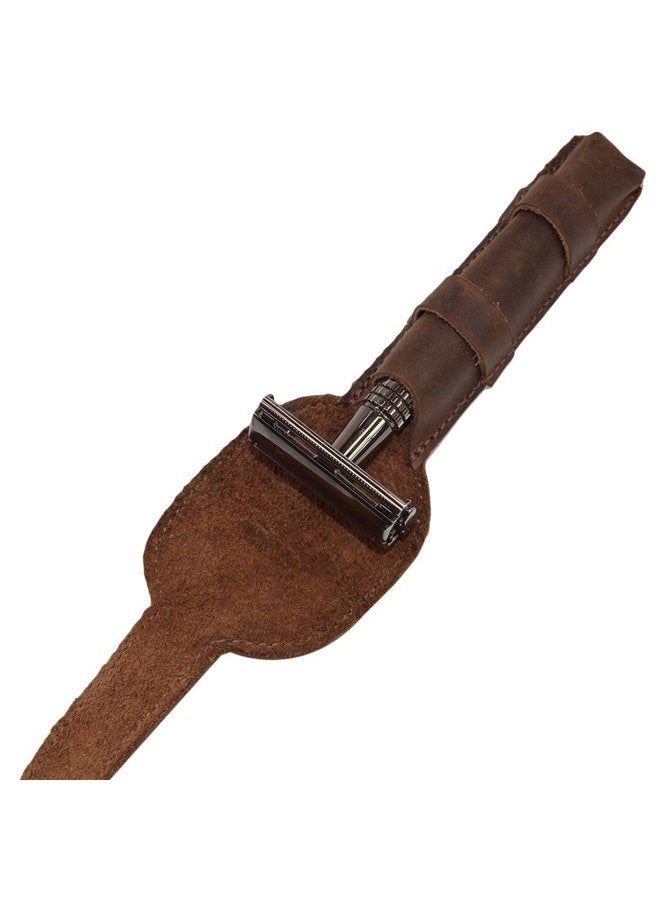 Hide & Drink , Leather Double Edge Safety Razor Protective Case, Shaving Travel Pouch, Handmade (Bourbon Brown) - Image 3