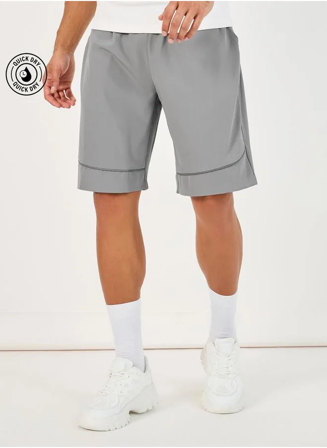 Styli 9inch Quick Dry Woven Shorts with Contrast Piping Detail