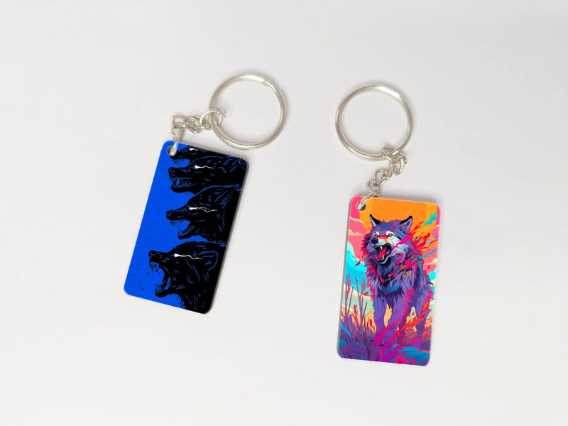 OUTFITQUE OUTFITQUE Premium (Pack of 2) Anime-262 Printed Long Keychain For Bike, Scooty, Car, MDF Keyholder - Image 1