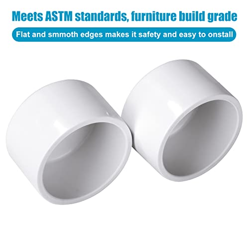 ZOFORTY 30 Pack 1" PVC Pipe End Cap Fitting, SCH 40 Furniture Grade End Cap Plug Adapter, White Plug Socket Fittings for DIY Shelf Garden Support Structure Storage Frame - Image 4