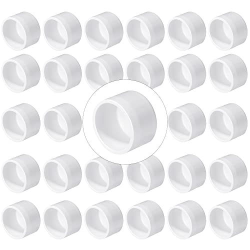 ZOFORTY 30 Pack 1" PVC Pipe End Cap Fitting, SCH 40 Furniture Grade End Cap Plug Adapter, White Plug Socket Fittings for DIY Shelf Garden Support Structure Storage Frame - Image 1