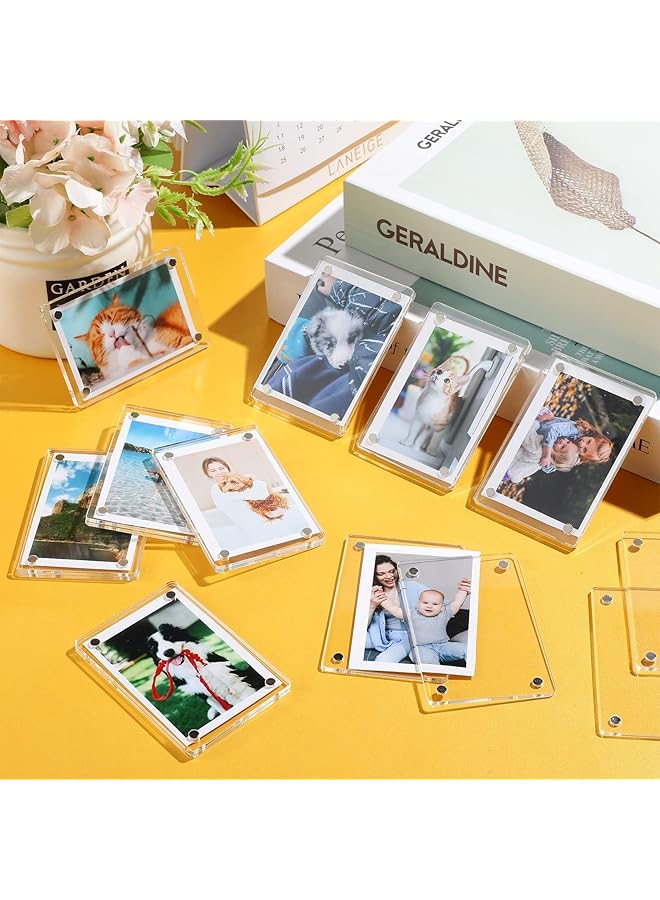 erorex Magnetic Fridge Frame 6 Pcs Magnetic Acrylic Picture Frame Clear Frameless Display Frame For Cards Memos Refrigerator And Office Cabinet Locker 6 * 9 Cm - Image 3