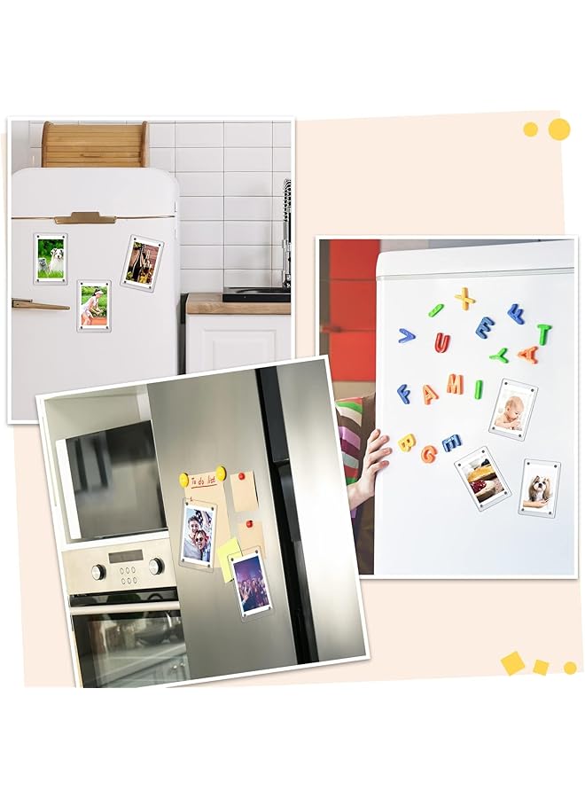 erorex Magnetic Fridge Frame 6 Pcs Magnetic Acrylic Picture Frame Clear Frameless Display Frame For Cards Memos Refrigerator And Office Cabinet Locker 6 * 9 Cm - Image 4