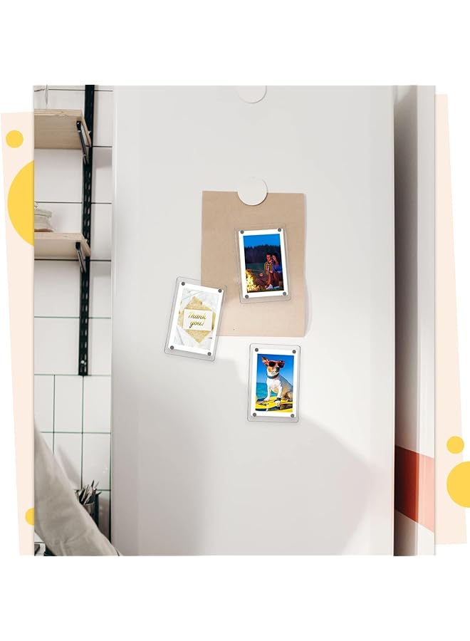 erorex Magnetic Fridge Frame 6 Pcs Magnetic Acrylic Picture Frame Clear Frameless Display Frame For Cards Memos Refrigerator And Office Cabinet Locker 6 * 9 Cm - Image 5