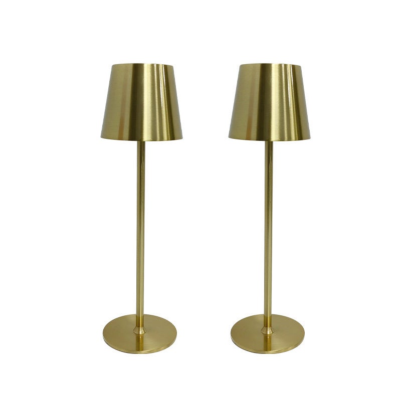 Touch Table Lamp: Gold, Touch Control For Easy Operation, Built-in USB Charging Port - Creative LED Design Adds Ambiance, Wireless Night Light For Hotel Restaurant Decor - Image 1