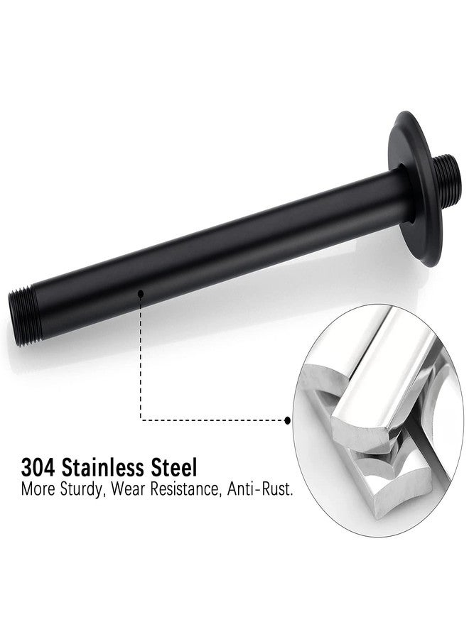 Anpean 8 Inch Shower Arm and Flange Matte Black, Ceiling Mounted Shower Arm for Rain Shower Head - Image 5