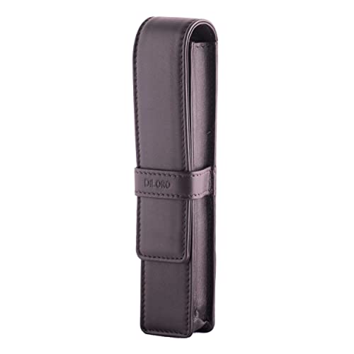 DiLoro Leather Single Pen Case Pencil Pouch Holder for One Fountain Ballpoint Rollerball Pen and Pencil (Brown) - Image 2