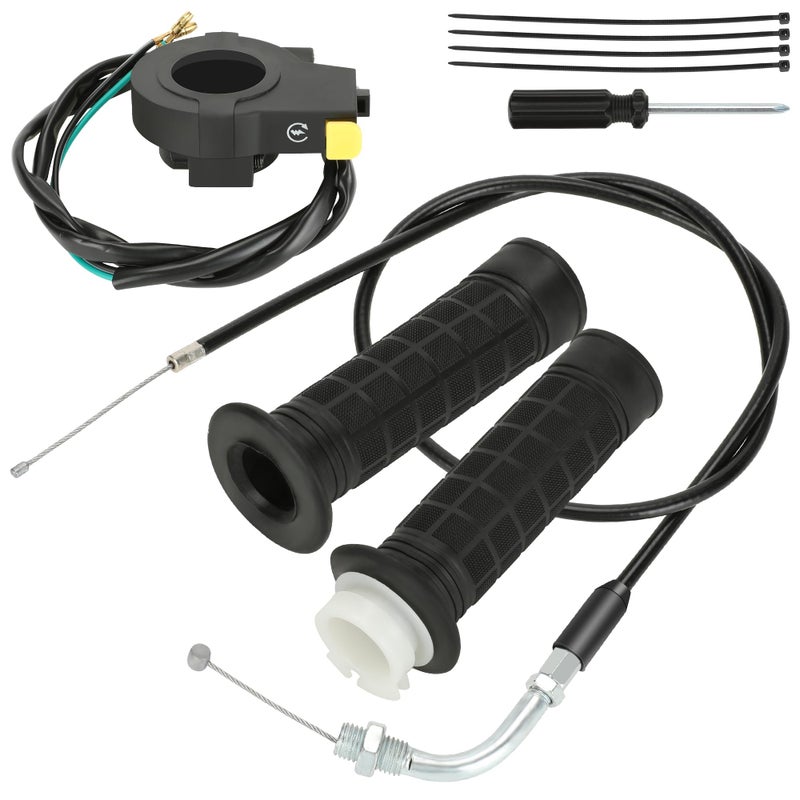 YOXUFA Throttle Cable Twist Throttle Handle Grip Assembly for 2 Stroke Engine 80cc 100cc 49cc 50cc Gas Motor Motorized Bicycle Bike Parts with 78 22mm Handlebar