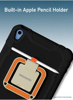Moxedo Moxedo Rugged Protective EVA Silicone Kids Case Cover, Shockproof Foldable 360 Rotatable Stand Handle Grip with Pencil Holder Compatible for Apple iPad 2022 (10th Gen) 10.9 inch (Black)  - Image 3