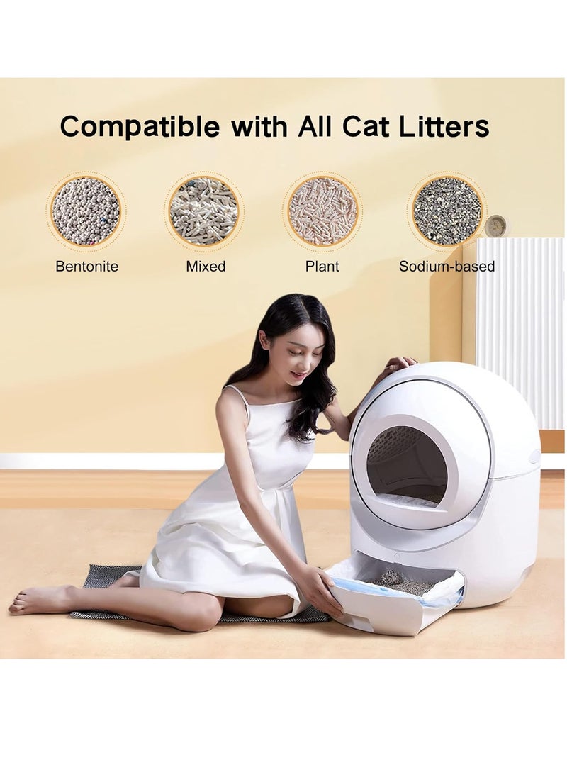 GUDOO - Self Cleaning Cat Litter Box Extra Large Smart Litter Box Automatic Cat Litter Box with APP Control Odor Removal Safety Protection for Multiple Cats White - Image 1