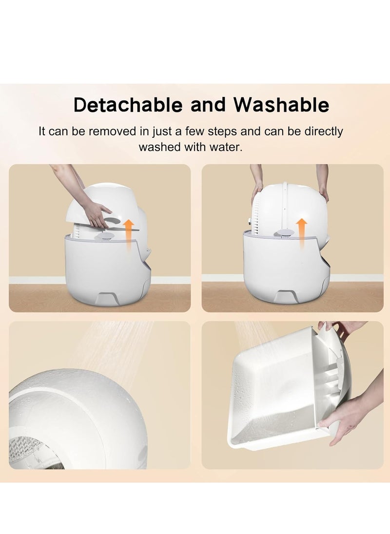 GUDOO - Self Cleaning Cat Litter Box Extra Large Smart Litter Box Automatic Cat Litter Box with APP Control Odor Removal Safety Protection for Multiple Cats White - Image 1