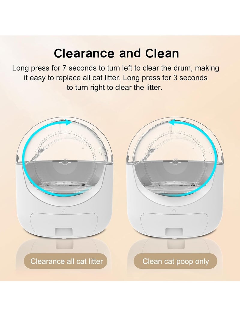 GUDOO - Self Cleaning Cat Litter Box Extra Large Smart Litter Box Automatic Cat Litter Box with APP Control Odor Removal Safety Protection for Multiple Cats White - Image 1