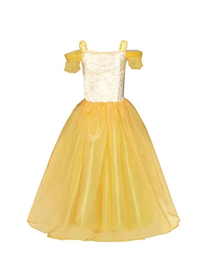 NIBEMINENT 6-Piece Belle Princess Costume And Many More Accessories Sets Multicolour 3 Years 130cm - Image 2