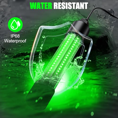 Crtbelfy Underwater Fishing Light Compatible for Milwaukee 18V BatteryLED Green Light for IP68 1300 Lumens Fish Attracting Night Fishing for Docks Boats or Kayaksno Battery - Image 3