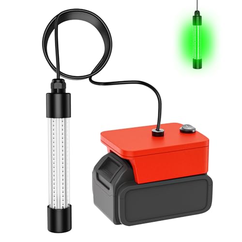 Crtbelfy Underwater Fishing Light Compatible for Milwaukee 18V BatteryLED Green Light for IP68 1300 Lumens Fish Attracting Night Fishing for Docks Boats or Kayaksno Battery - Image 1