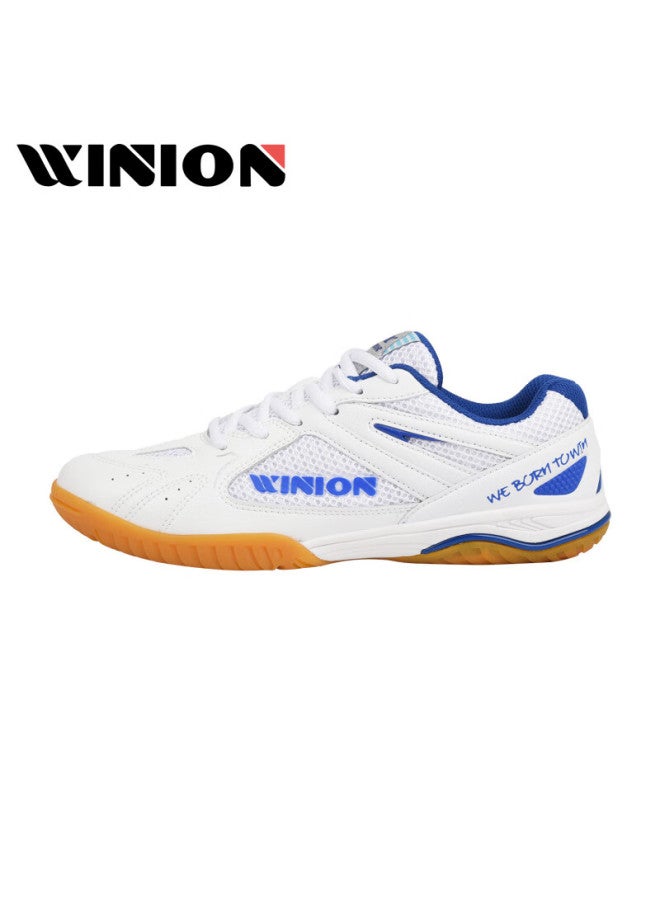 E-LIAN TT Winion Selected أحذية تنس الطاولة للرجال والنساء، نعل مطاطي غير قابل للانزلاق لأحذية رياضية لتنس الطاولة، Precision White And Blue، المقاس 42 - Image 2