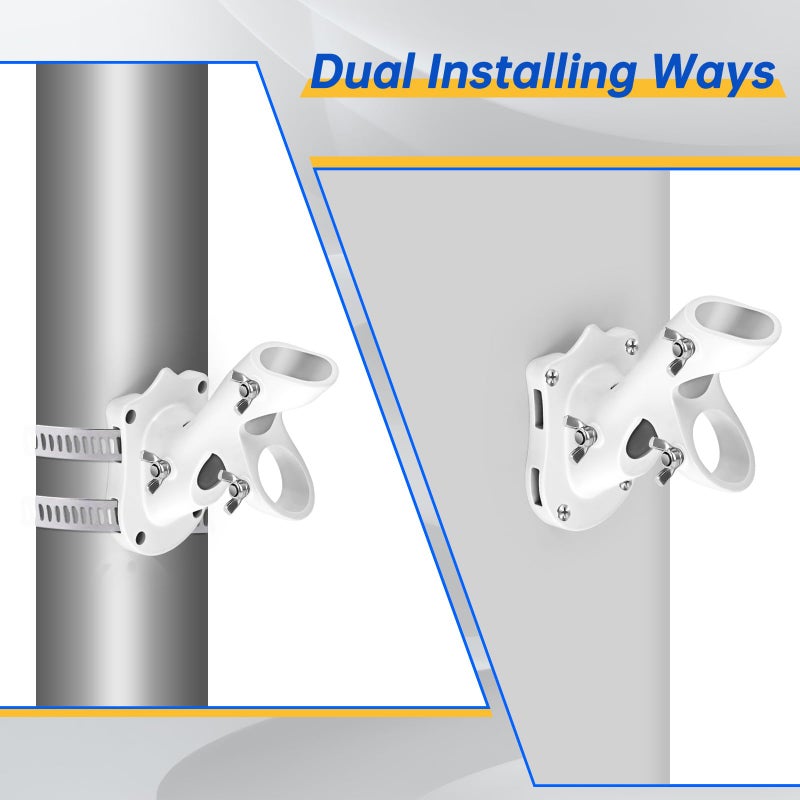 Anovo Flag Pole Kit- Upgraded Holder, Stainless Steel 5 FT Flag Poles with1 Inch Metal 360Â° Rotating Flag Pole Rings Two-Position Flag Pole Bracket Mounting for Outside House Porch (5 FT - White) - Image 5