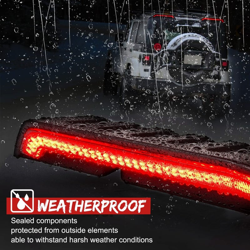 Aaiwa High Mount Brake Light with Turn Signals & Brake Lights, Extra Tail Light For Jeep Wrangler JK JKU 2007-2018 Upgrade Roof Tail Lights - Image 2