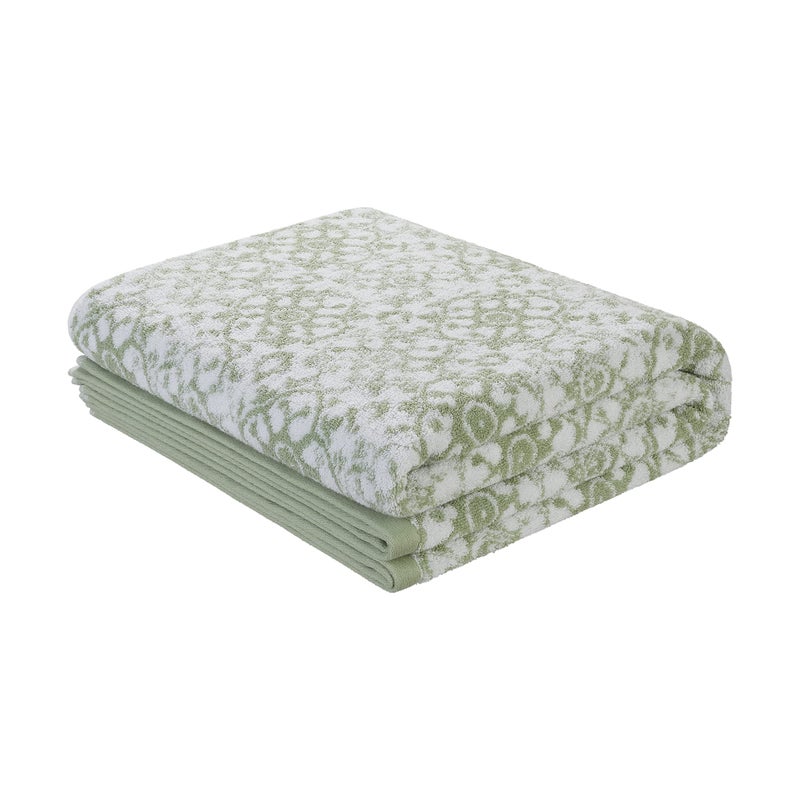 Jessica Simpson â€“ Bath Towel 4 Piece Set | Aziza | Premium Bathroom DÃ©cor | Includes 2 Hand Towels and 2 Shower Towels | 100% Cotton & Machine Washable | Frosty Green - Image 4