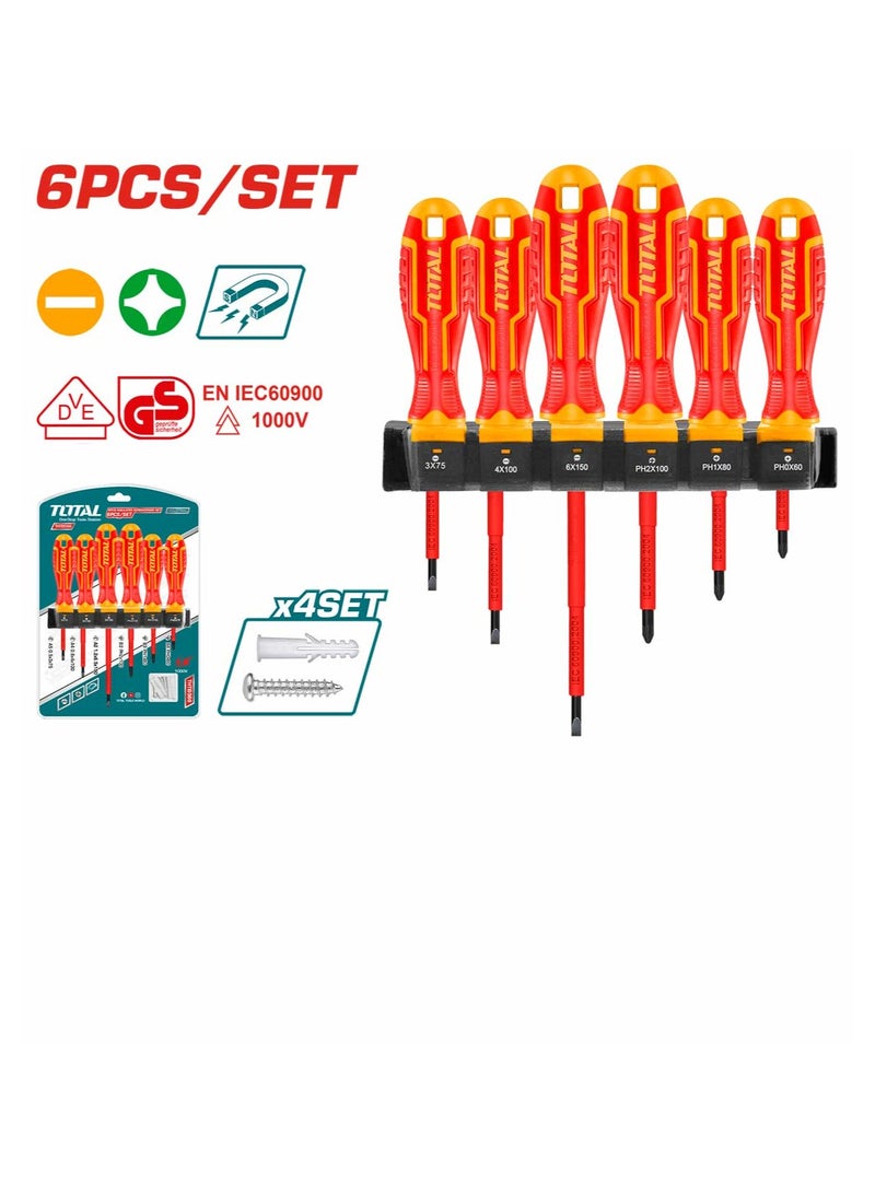 TOTAL Insulated Screwdriver Set 6 Pcs Set 1000V 6pcs THTIS566 - Image 2