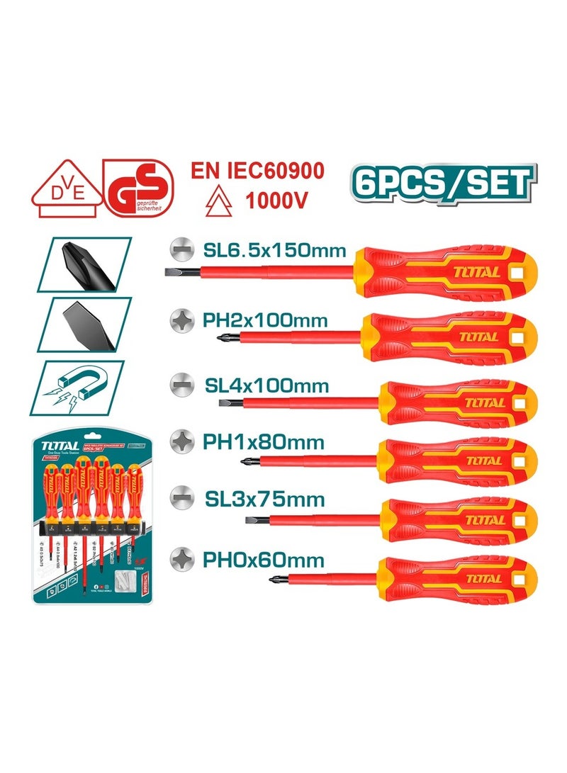 TOTAL Insulated Screwdriver Set 6 Pcs Set 1000V 6pcs THTIS566 - Image 1