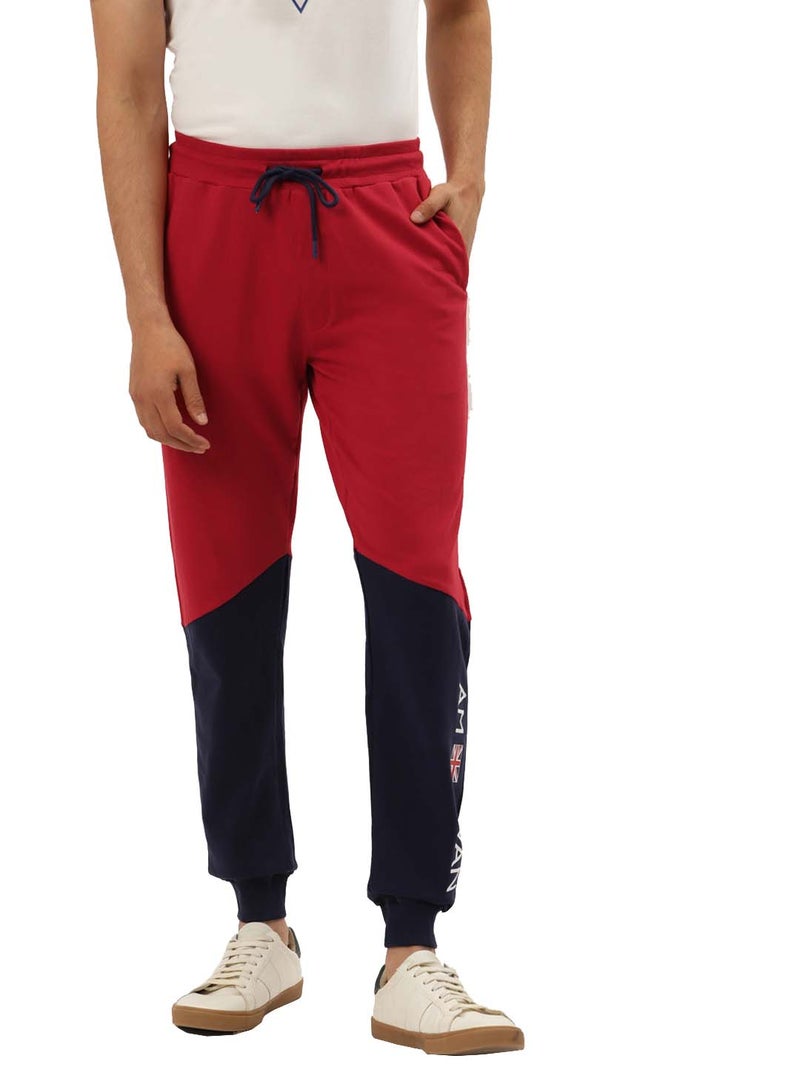 amswan PREMIUM COTTON COLOURBLOCKED PRINTED TRACK PANTS - Image 1