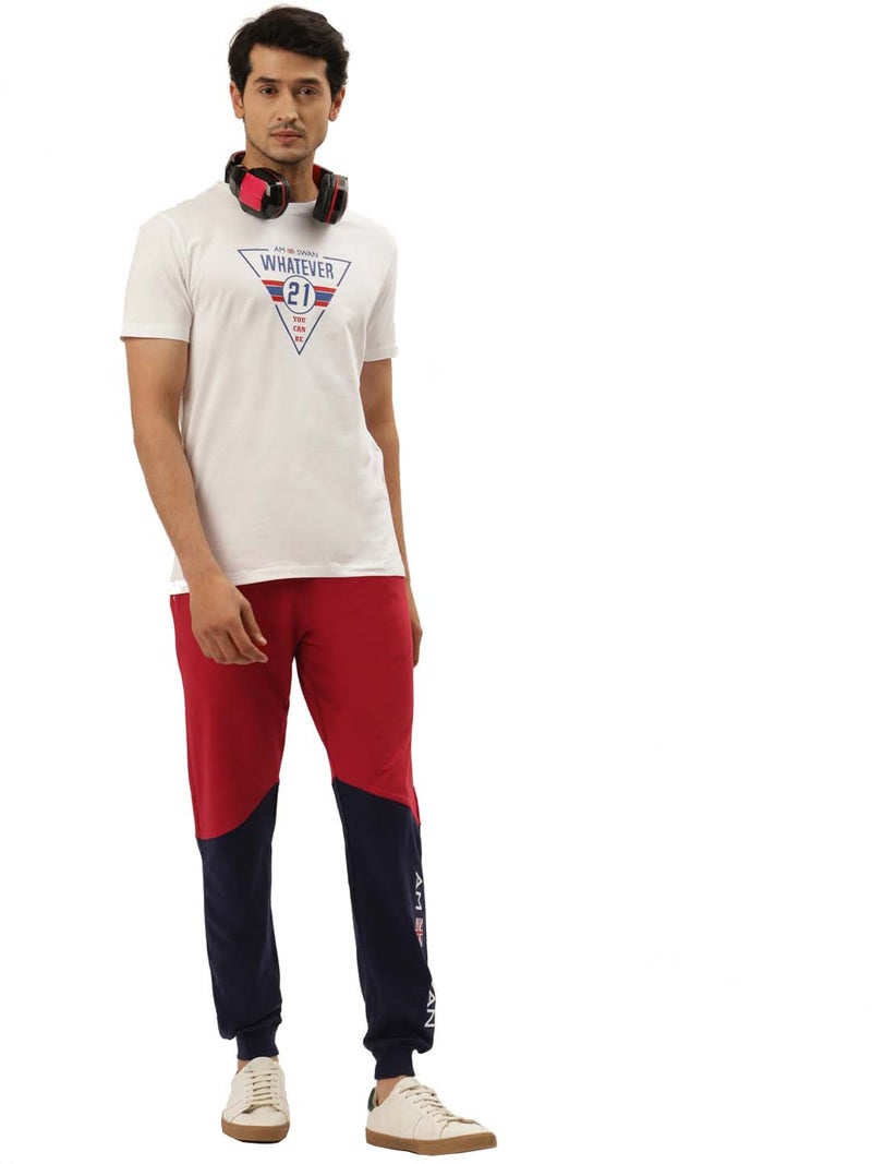 amswan PREMIUM COTTON COLOURBLOCKED PRINTED TRACK PANTS - Image 4