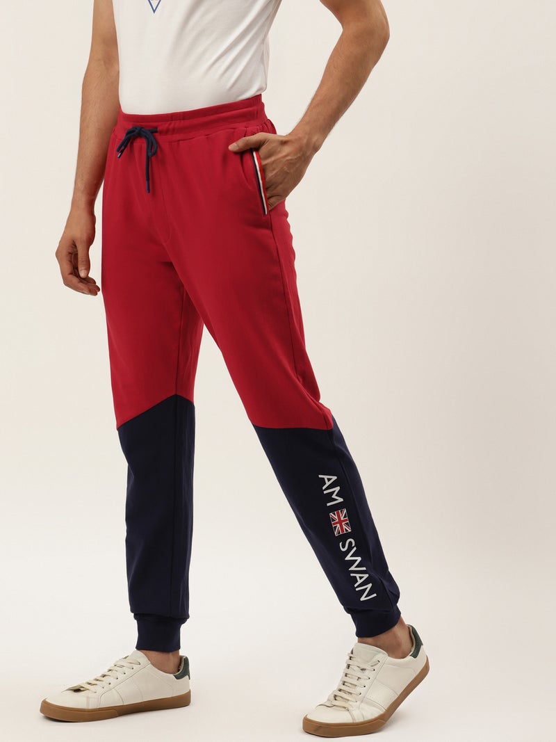 amswan PREMIUM COTTON COLOURBLOCKED PRINTED TRACK PANTS - Image 2