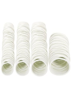 ONLYKXY 350Pcs White Natural Rubber Bands,25Mm/32Mm/38Mm/50Mm Soft Elastic Bands Hair Ties For Hair Braids Hair Rubber Ring  - Image 1