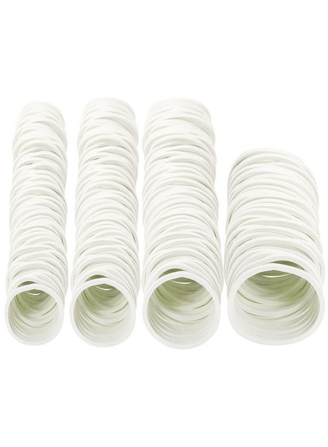 ONLYKXY 350Pcs White Natural Rubber Bands,25Mm/32Mm/38Mm/50Mm Soft Elastic Bands Hair Ties For Hair Braids Hair Rubber Ring - Image 1