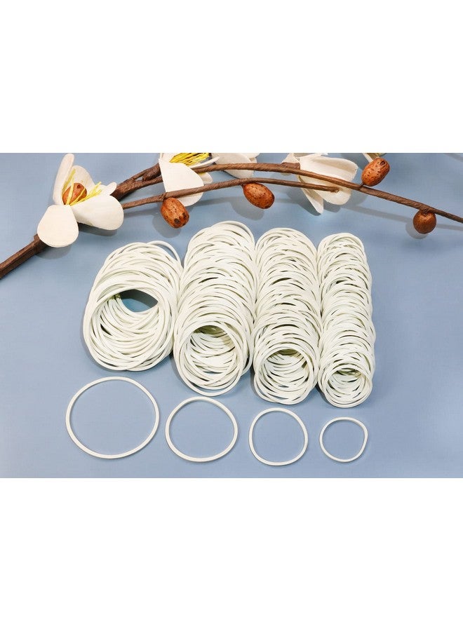 ONLYKXY 350Pcs White Natural Rubber Bands,25Mm/32Mm/38Mm/50Mm Soft Elastic Bands Hair Ties For Hair Braids Hair Rubber Ring - Image 3